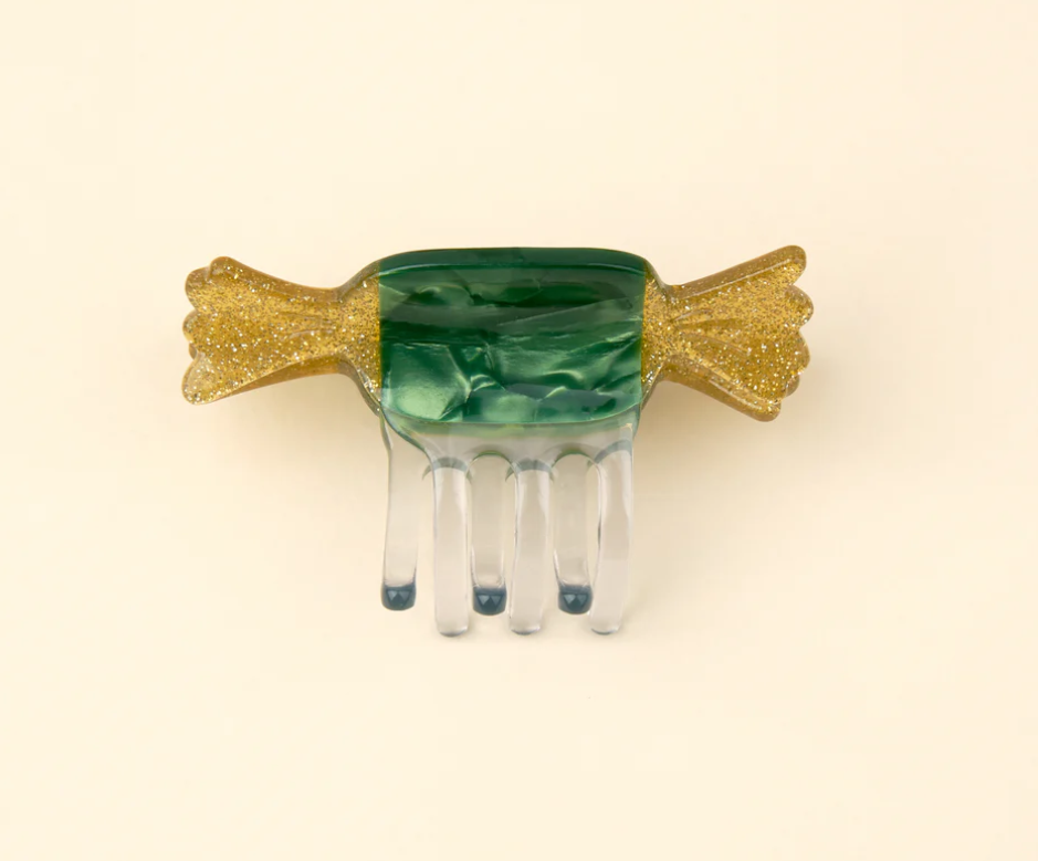 Green Christmas candy - mini hair claw | Coucou Suzette