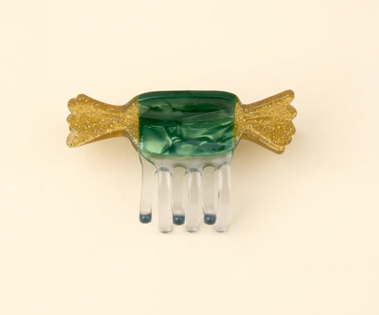 Green Christmas candy - mini hair claw | Coucou Suzette