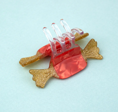 Red Christmas candy - mini hair claw | Coucou Suzette