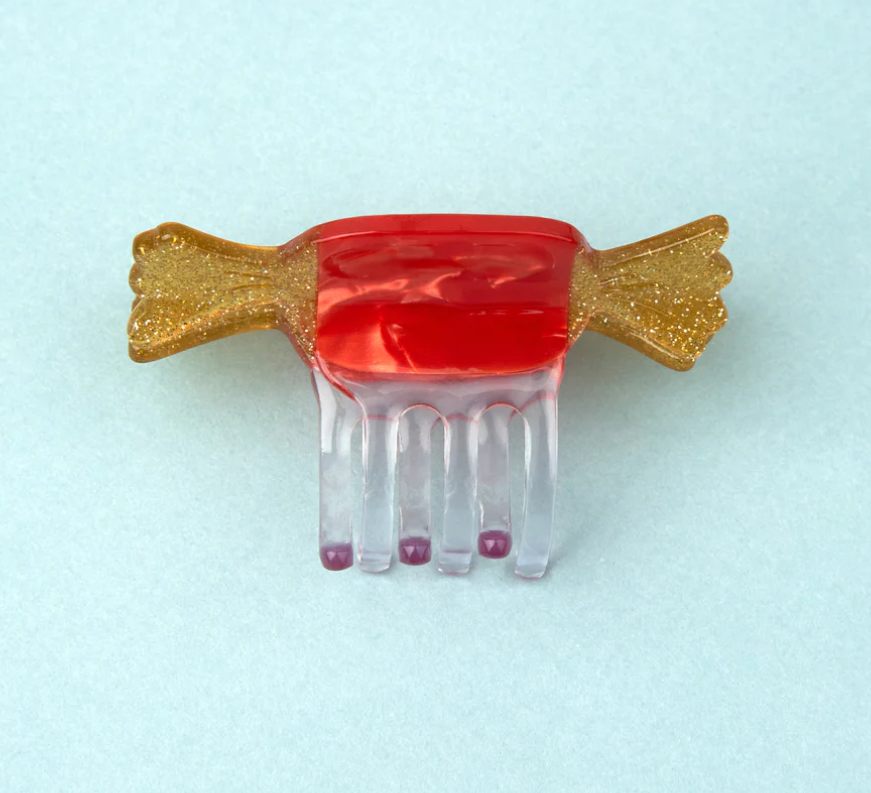 Red Christmas candy - mini hair claw | Coucou Suzette