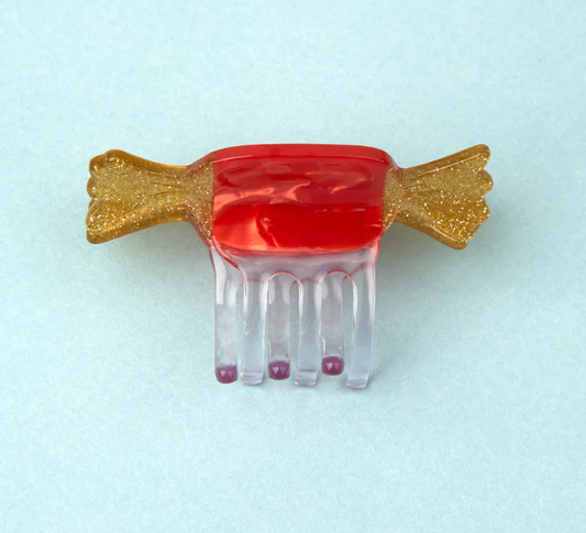 Red Christmas candy - mini hair claw | Coucou Suzette