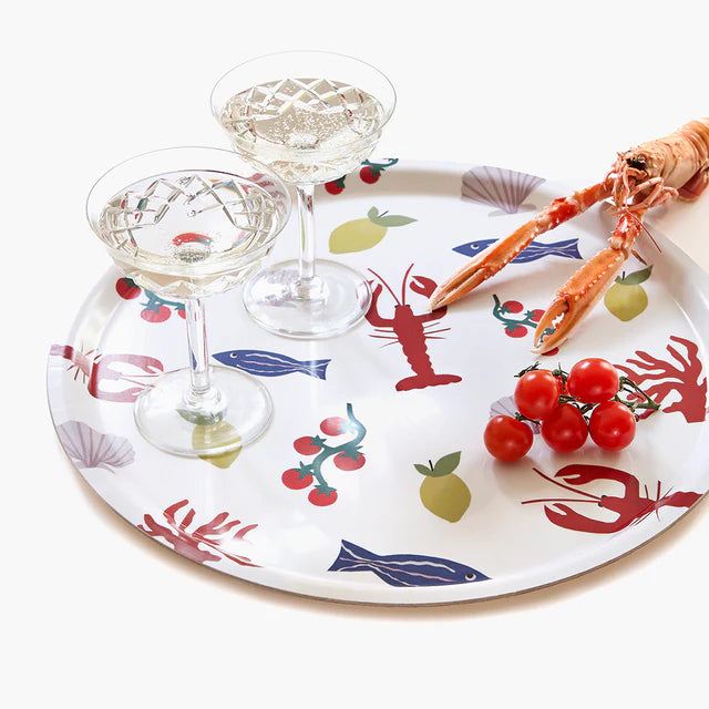 Seaside Lunch -  Round Serving Tray - 38cm | BLU KAT