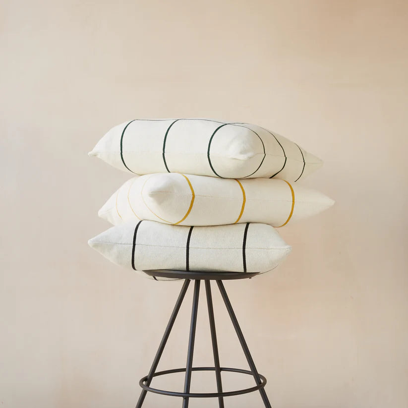 Cushion cover knitted cotton - grid - citrus | Sophie Home - de inKijk