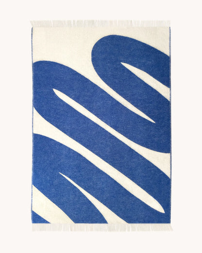 Swirl Plaid - Cobalt Blue White | Maison Deux