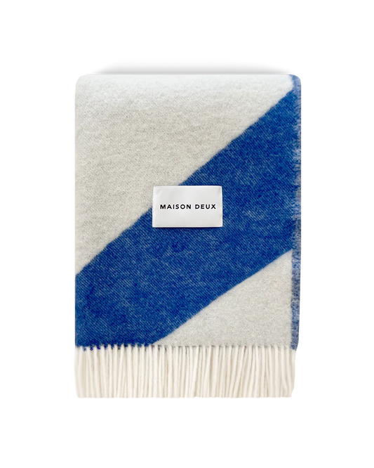 Swirl Plaid - Cobalt Blue White | Maison Deux