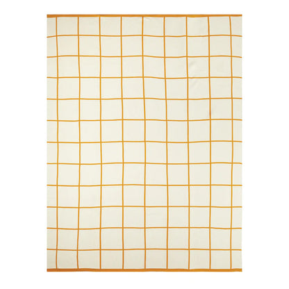 Blanket knitted cotton - grid - citrus | Sophie Home - de inKijk