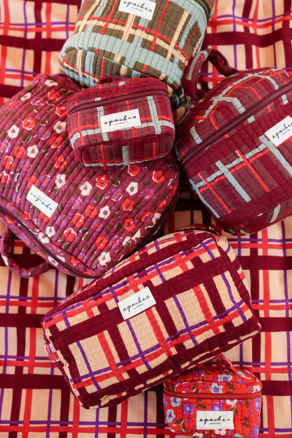 Small Vanity Pouch Ishanita - Tartan Macadamia | Apaches