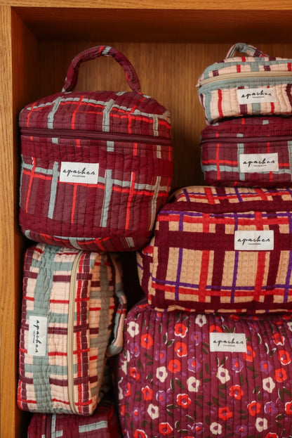 Small Vanity Pouch Ishanita - Tartan Macadamia | Apaches
