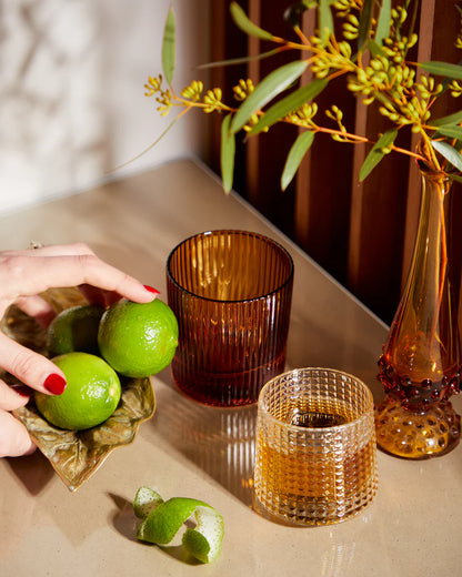 Scout Lowball Glass - amber - set van 2 | Here's How - de inKijk