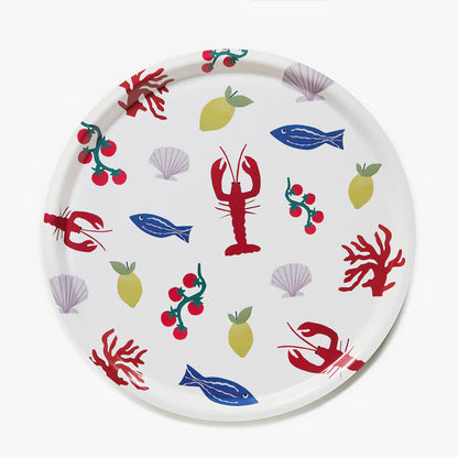 Seaside Lunch -  Round Serving Tray - 38cm | BLU KAT