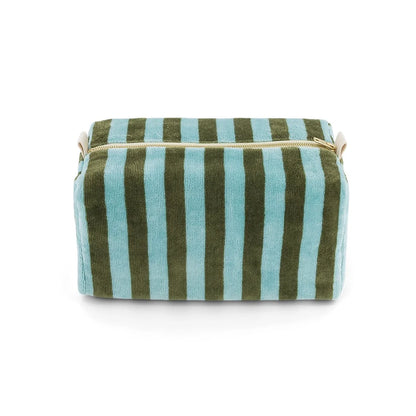 Wash bag - Vic Terry - Kaki / Blue Stripes | Rose in April