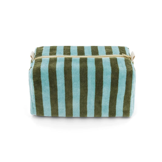 Wash bag - Vic Terry - Kaki / Blue Stripes | Rose in April