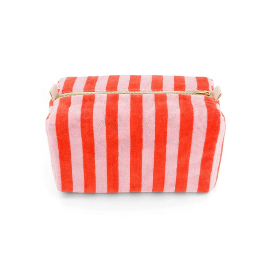 Wash bag - Vic Terry - Pink / Tomato Stripes | Rose in April