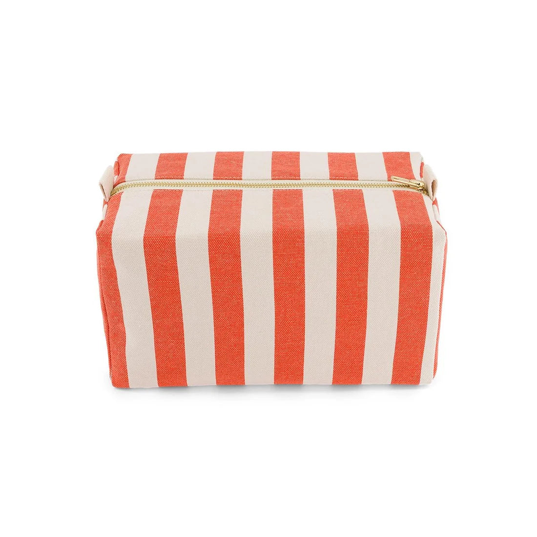 Wash bag - Vic - Greige / Tomato Stripes | Rose in April