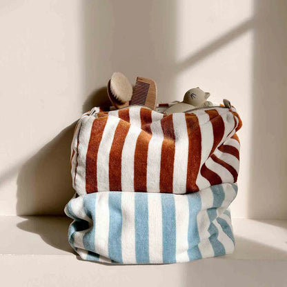 Wash bag - Vic - Blue Cloud Stripes - Terry | Rose in April
