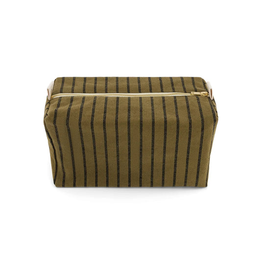 Wash bag - Vic - Olive Tennis Stripes | Rose in April
