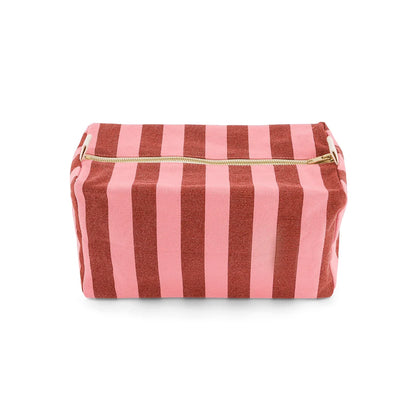 Wash bag - Vic - Brick / Pink Stripes | Rose in April