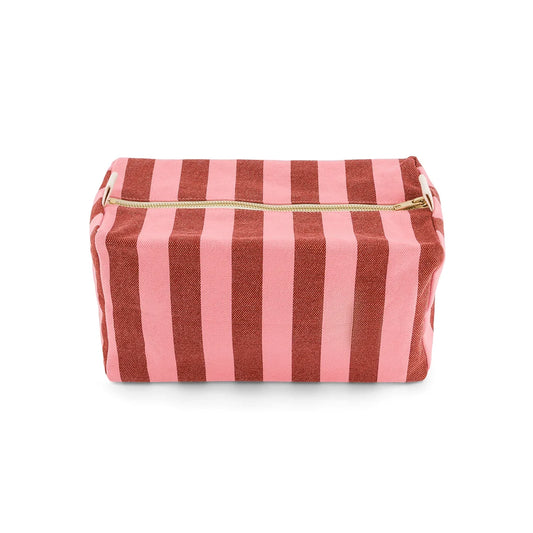 Wash bag - Vic - Brick / Pink Stripes | Rose in April