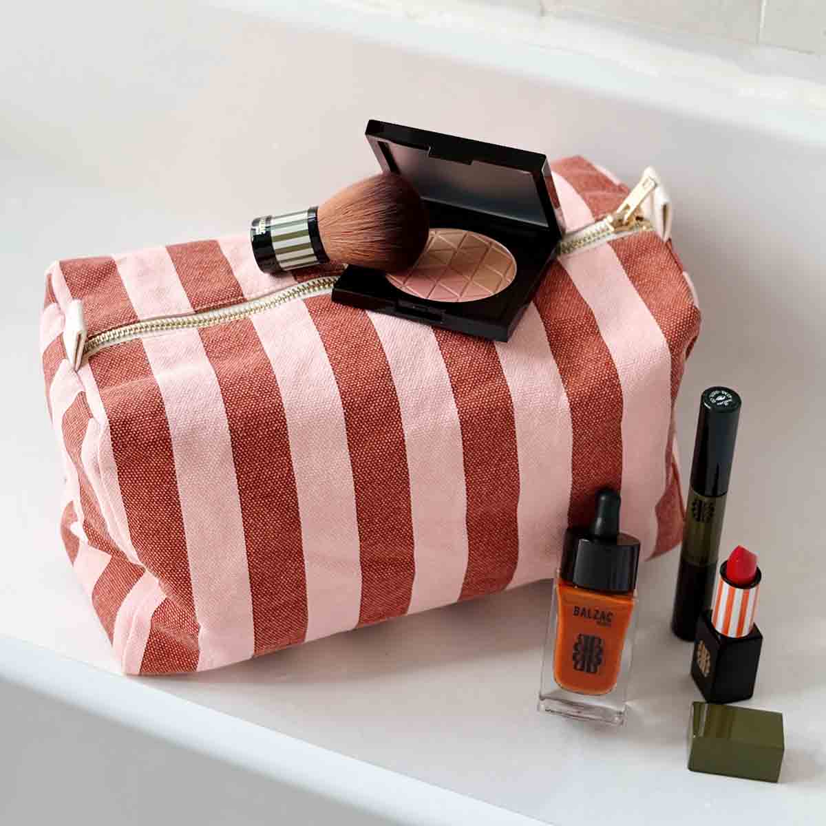 Wash bag - Vic - Brick/Chamallow | Rose in April