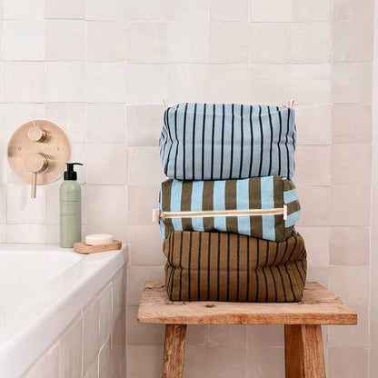Wash bag - Vic - Olive/Blue | Rose in April