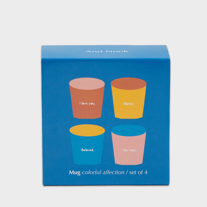 Mug colorful affection - set van 4 | And Nook - de inKijk