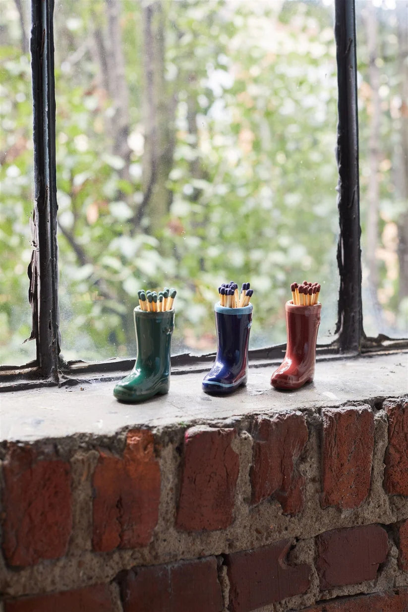 Cowboy boot match holder - green ceramic | Paddywax