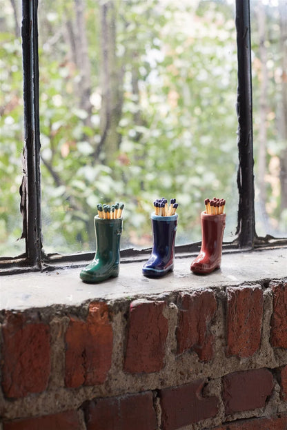 Cowboy boot match holder - green ceramic | Paddywax