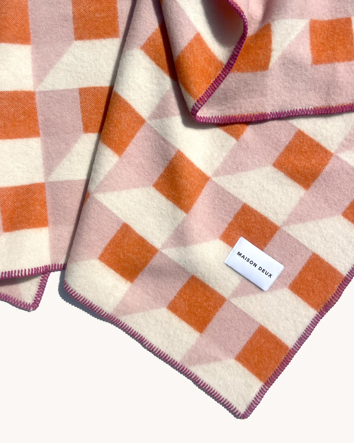 Cubics Plaid - Pink Carrot | Maison Deux