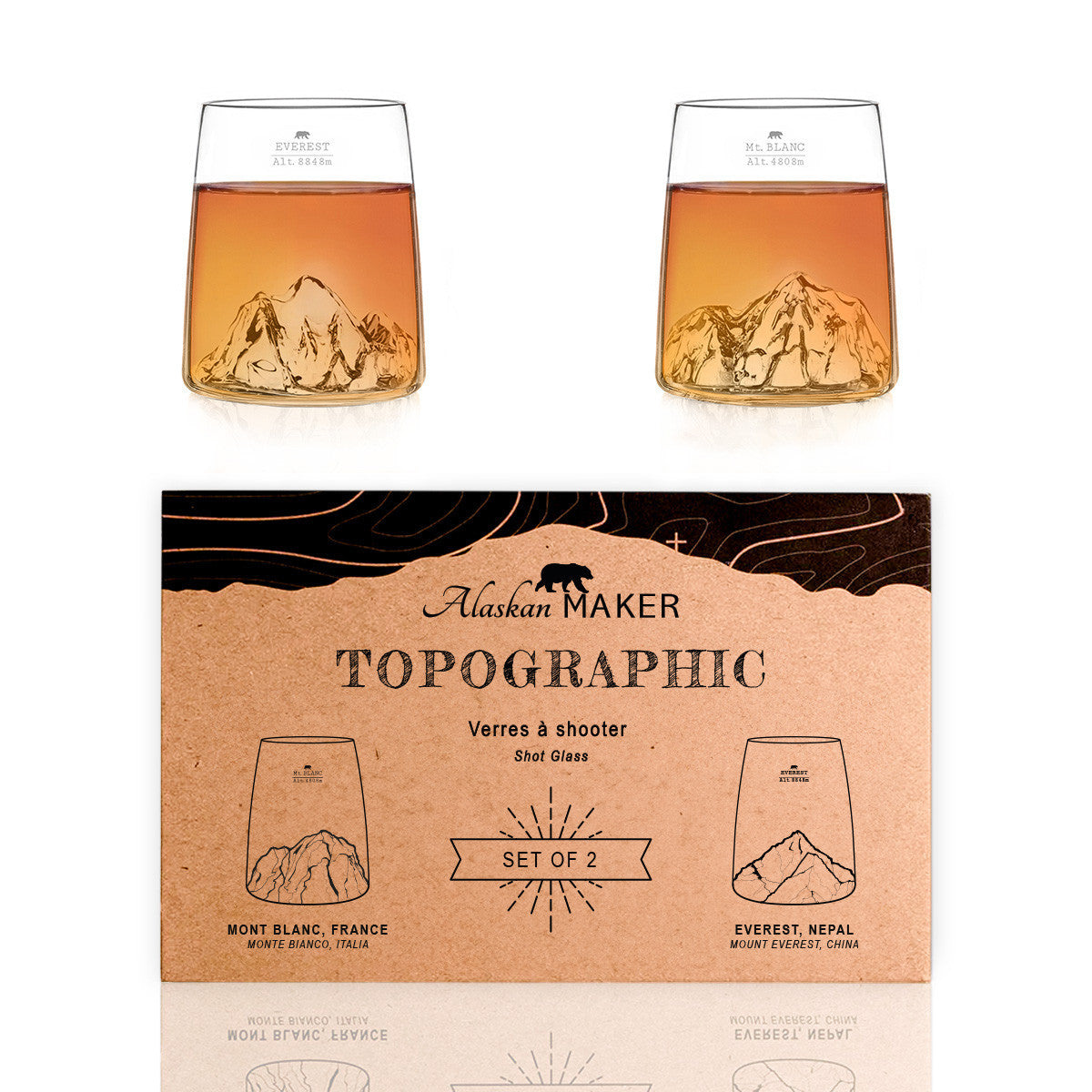 Set of 2 topographic shooters - Everest/Mt.Blanc | Alaskan Maker