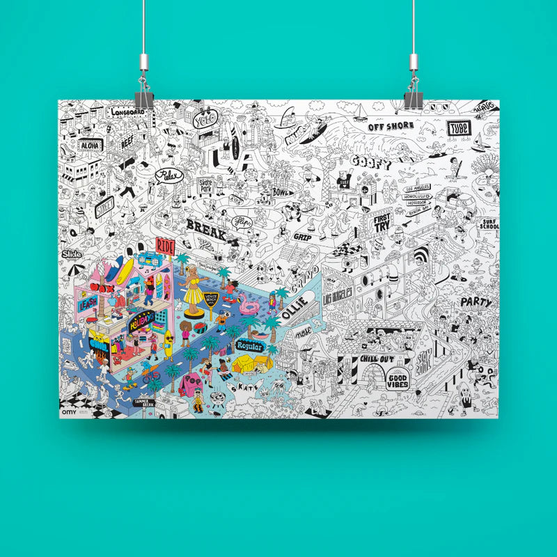 Surf & Skate - Giant coloring poster | Omy