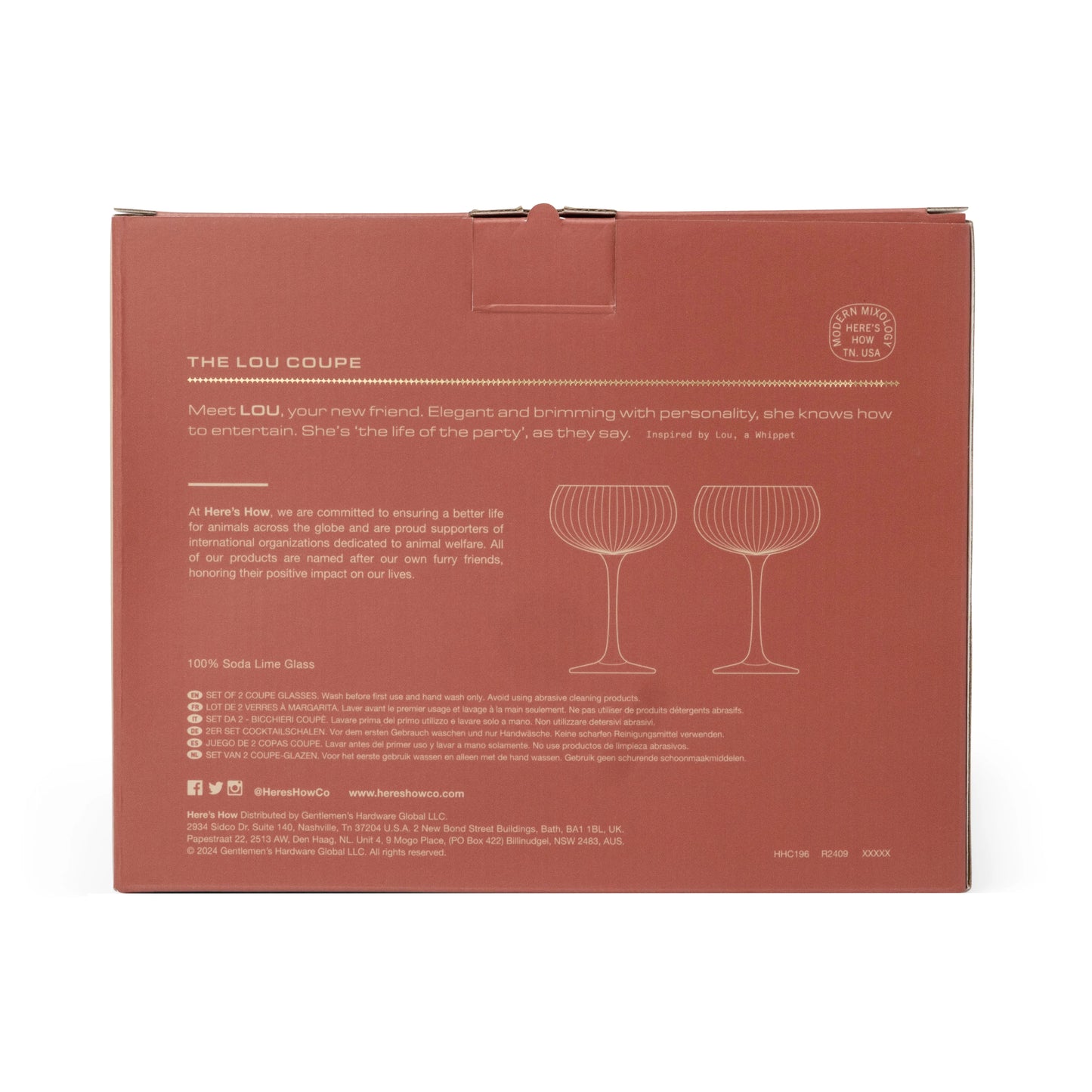 Lou Coupe Glasses - Amber - set van 2 | Here's How