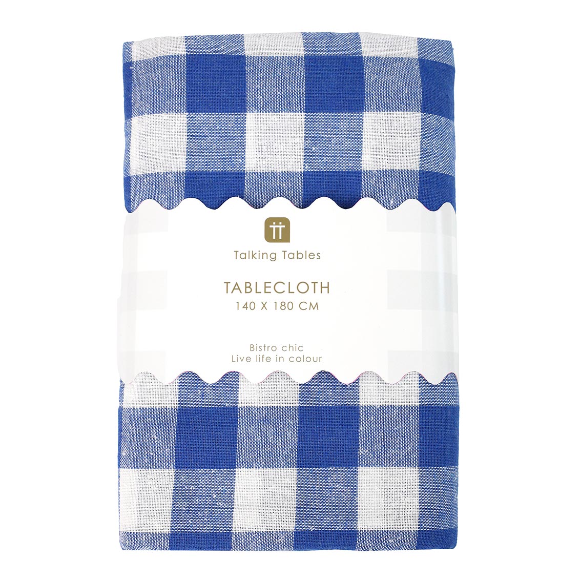 Tablecloth - blue & white gingham | Talking Tables