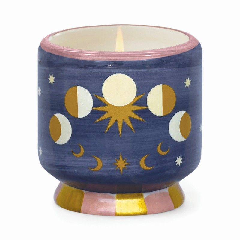 Ceramic candle moonphases 8 oz - jasmine & rose | Paddywax - de inKijk