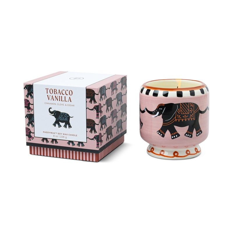 Ceramic candle elephant 8 oz - tobacco vanilla | Paddywax