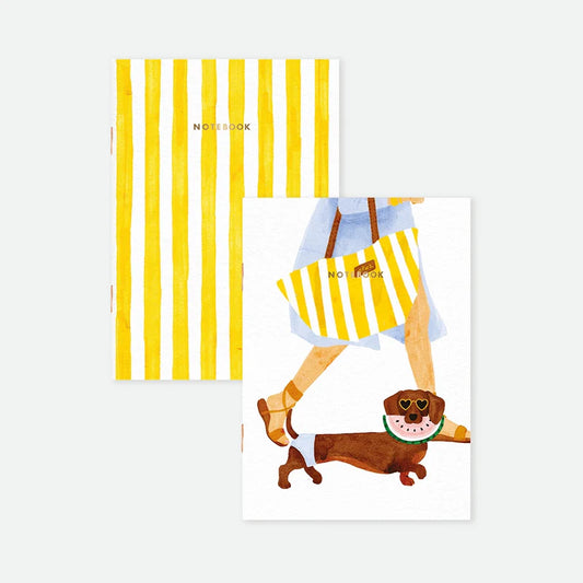Summer Dachshund - Pocket Notebook A6 DUO | All the ways to say