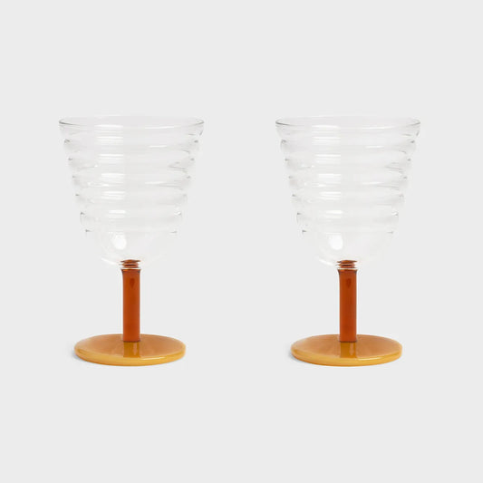 Glazen set van 2 - amber | &Klevering - de inKijk