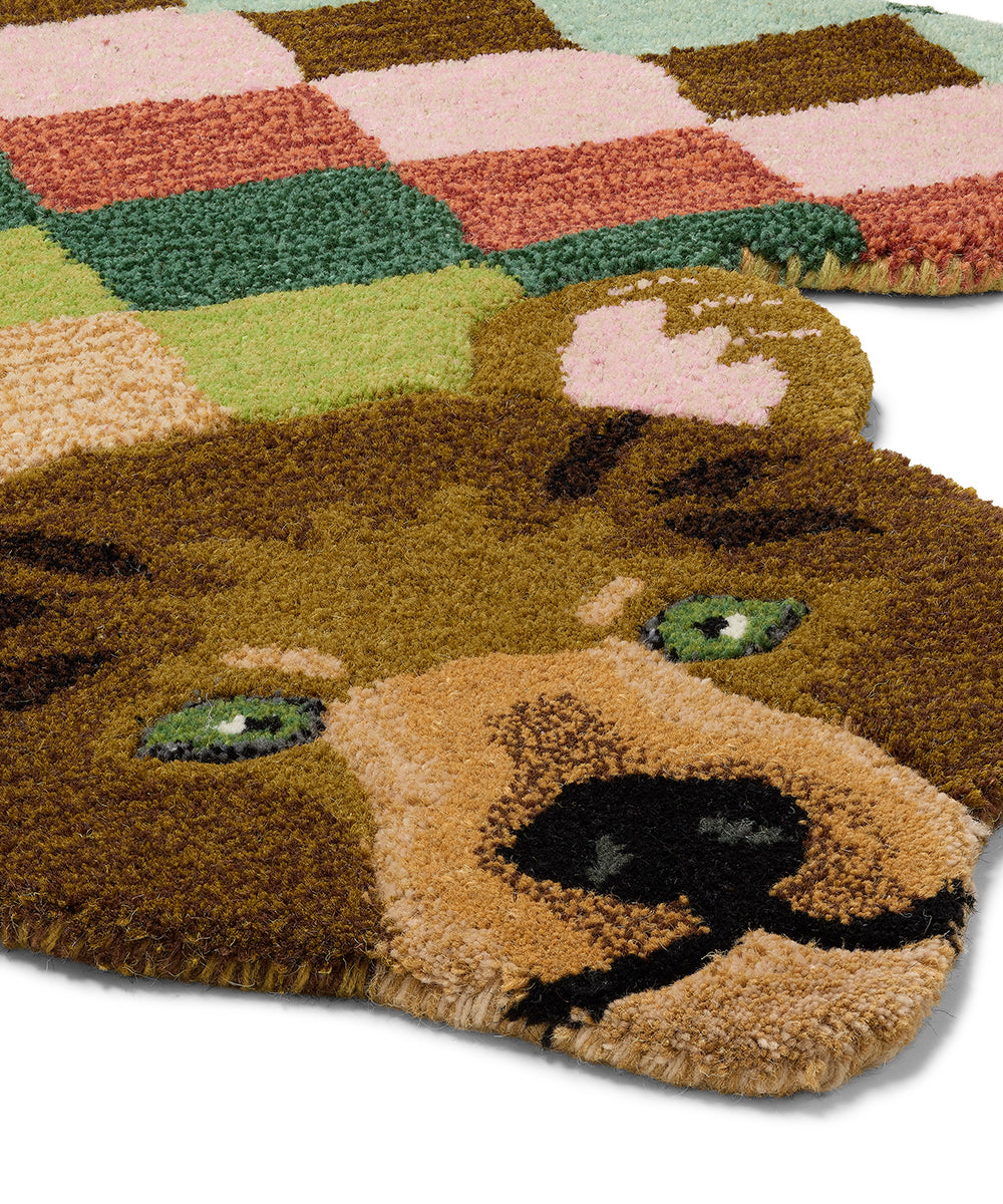 Archie Check Bear Rug - Large | Doing Goods