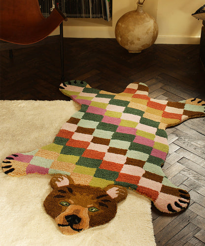 Archie Check Bear Rug - Large | Doing Goods