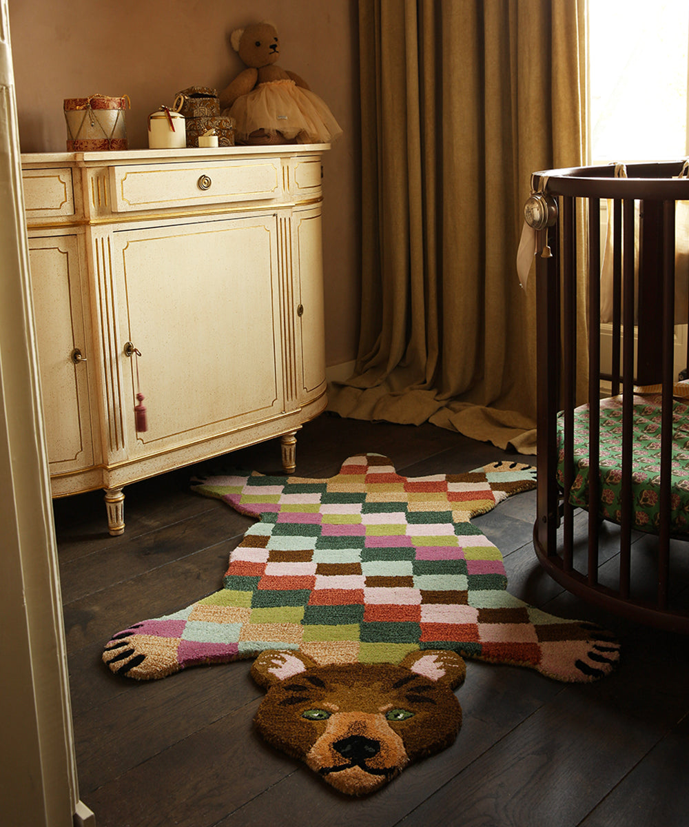 Archie Check Bear Rug - Large | Doing Goods