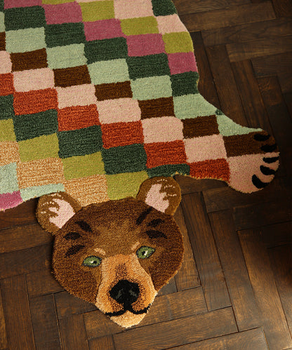 Archie Check Bear Rug - Large | Doing Goods