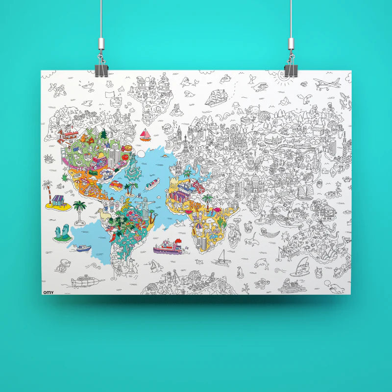 Atlas - Giant coloring poster | Omy - de inKijk