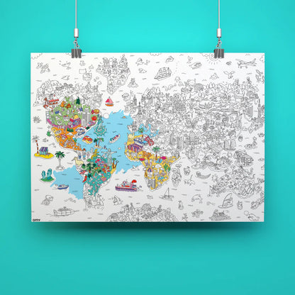 Atlas - Giant coloring poster | Omy - de inKijk