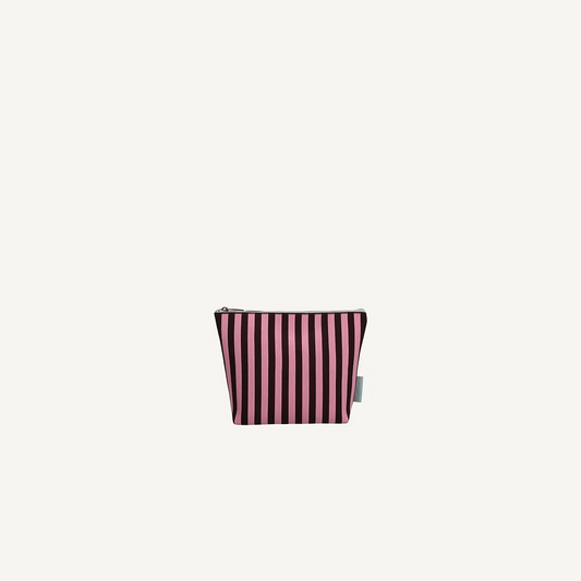 Toiletry bag - knitted stripes - chocolate + bubblegum | Sticky Sis