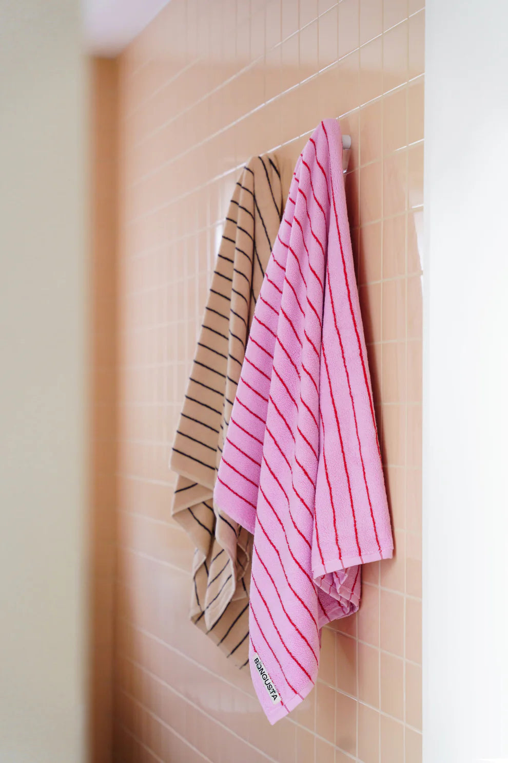 Naram bath towel - baby pink & ski patrol | Bongusta - de inKijk