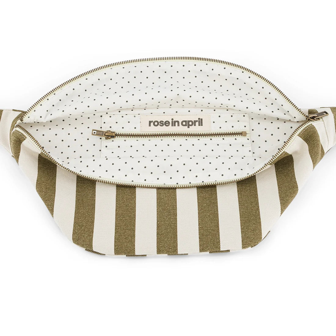Bum bag - Olive/Greige Stripes | Rose in April - de inKijk