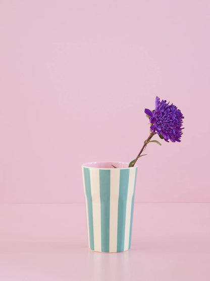 Beker large green stripe print | RICE - de inKijk