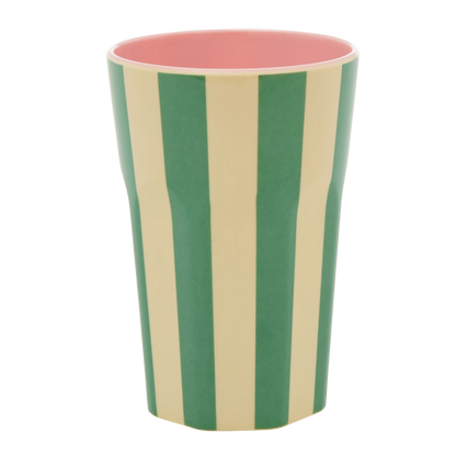 Beker large green stripe print | RICE - de inKijk