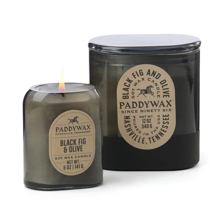 Glass candle 5 oz - black fig & olive | Paddywax - de inKijk