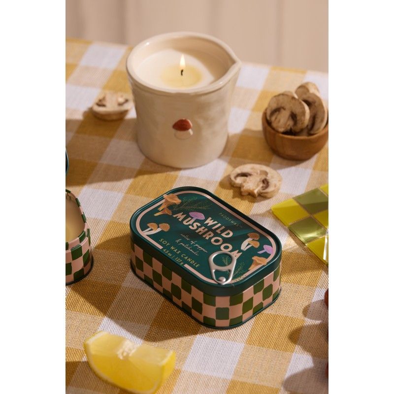 Bistro printed tin candle - 4.5 oz. - mushroom | Paddywax