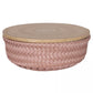 Wonder - round basket with bamboo cover small - copper blush | Handed By
